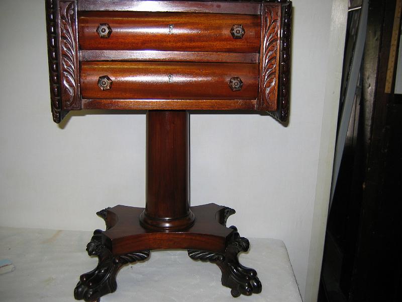 Picture 038.jpg - Mhg. Highly Carved Sewing Cabinet, claw feet